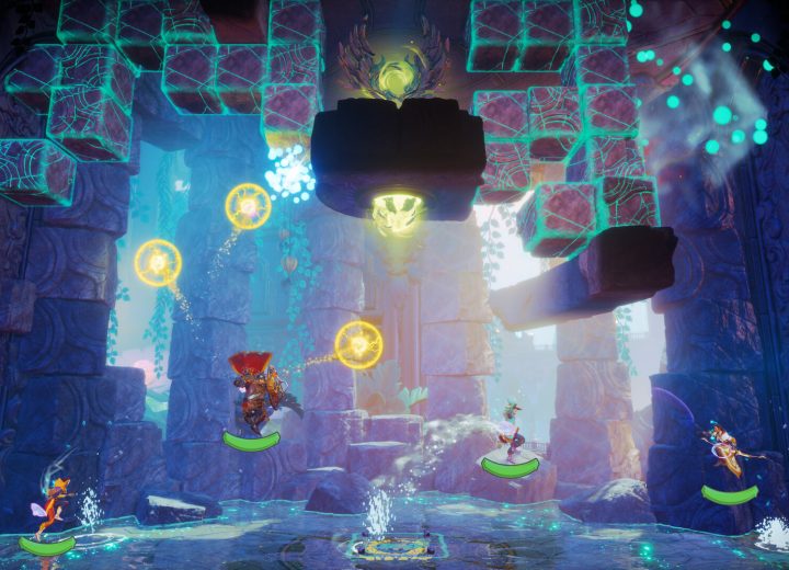 Les héros de Trine 6: Together in Time dans un décor fantastique